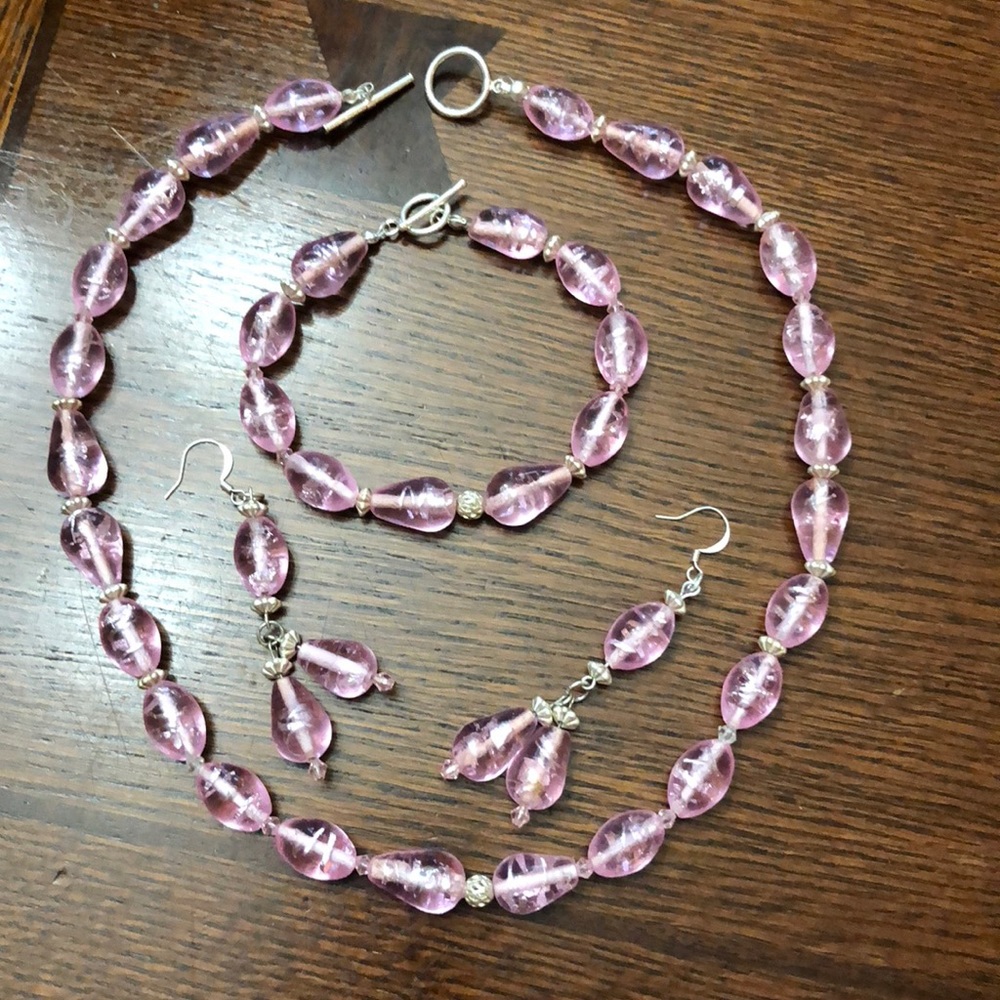 Pink Glass Beads set